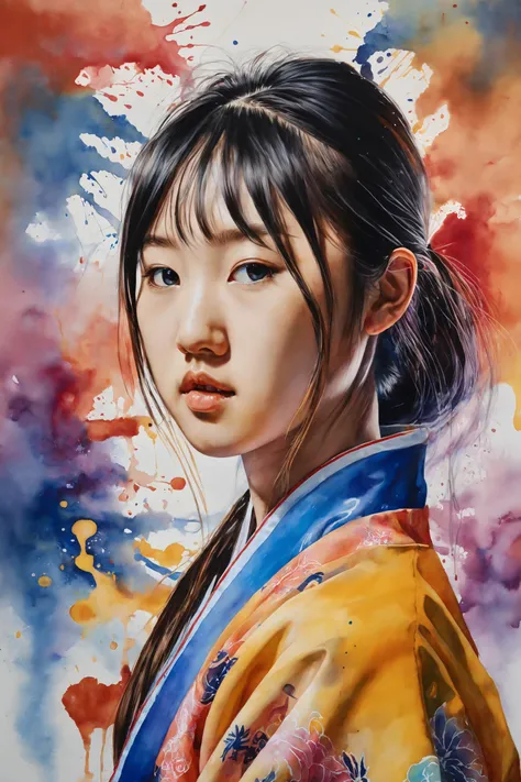 Colorful, multiple colors, intricate detail, splash screen, photorealistic, intricately detailed fluid gouache painting, calligraphy, acrylic, watercolor art,
masterpiece, best quality, 1girl, <lora:kwFemale_Beta40-SDXL_v1:1>, asian,waifu