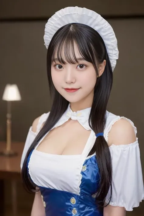 1girl,long hair,smile, ((maid costume)),(at city street) RAW photo, (photorealistic:1.37, realistic), highly detailed CG unified 8K wallpapers, looking at viewer, (((straight from front))), (HQ skin:1.8, shiny skin), 8k uhd, dslr, soft lighting, high quality, film grain, Fujifilm XT3, ((upper body:1.6)), (professional lighting:1.6)