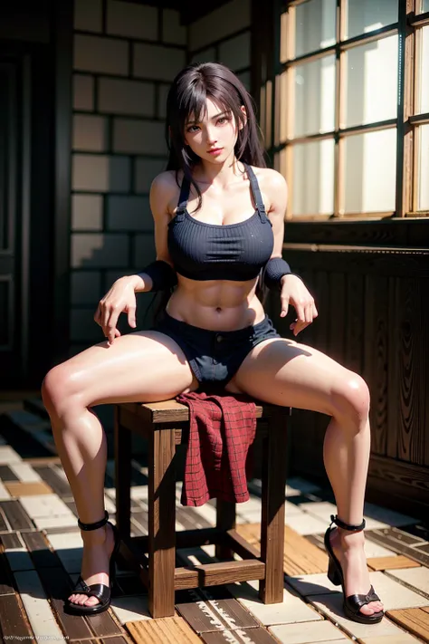 (photorealistic:1.4), best quality,realistic, masterpiece, an extremely delicate and beautiful, CG,extremely detailed ,highres, extremely detailed, realistic,
1girls, tifa lockhart, full body, long legs, locked arms,
dungeon, low key, light on face, cinematic lighting, <lora:epiNoiseoffset_v2:0.3>, <lora:tifosemix_v1064s:1>