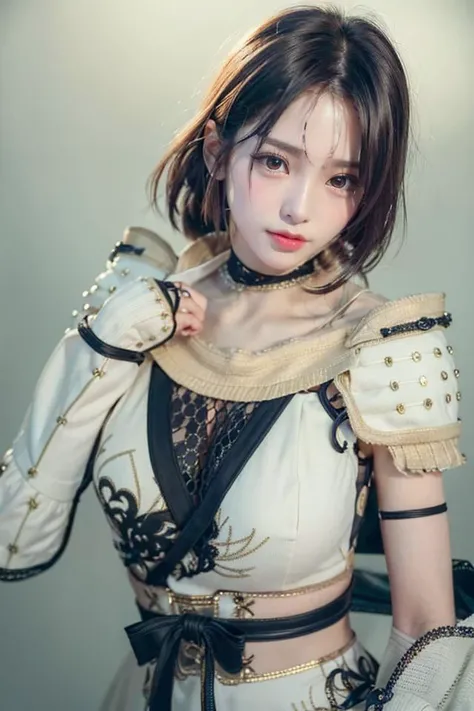 best quality, (photorealistic:l.2), lgirl, solo, detailed face,(upper body),standing, (looking at viewer:1.5), black eyes, bangs, lips,
pureerosface_v1, 
<lora:koreanDollLikeness_v15:0.2>, 
<lora:tifoseMix64_s:0.6>,