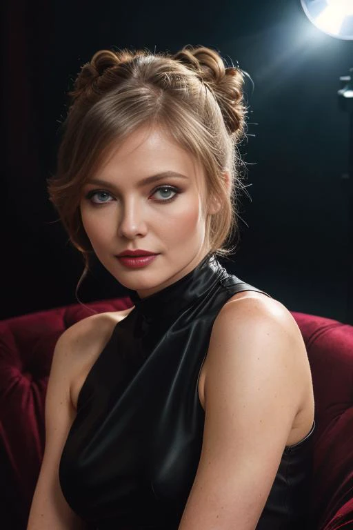 CinM0rTTXV1A,
a beautiful woman posing for masterpiece photo, sitting in dark black-colored room on a red-colored couch wearing a high neck black column dress, (vampire ambience:1.2), (gothic art), (updo hairstyle:1.2),
(professional photo shooting), (high buget photo), (extremely detailed skin), (flawless skin), (model pose), (highly detailed facial features),
(perfect color grading), (High-quality textures and materials), (perfect lighting setup and environments), (accurate light and shadow effects), (perfect overall visual quality),
(natural light), (high quality photography), (intricate details), (8k), (HDR), (sharp focus), (medium close-up)