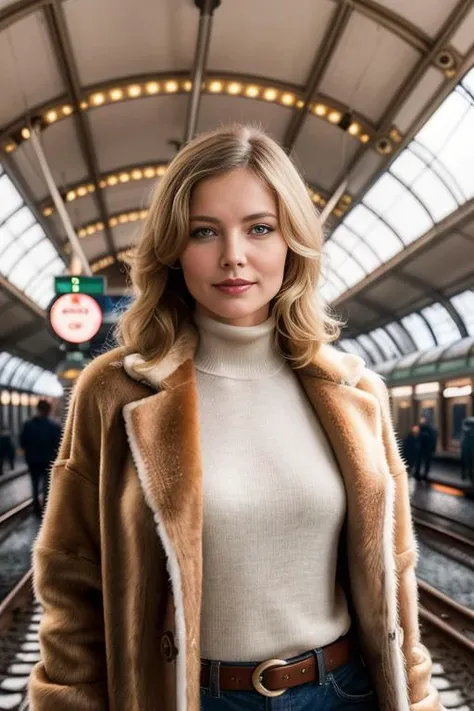 CinM0rTTXV1A,
a beautiful woman posing for masterpiece photo in a valuable fur coat and sweater, (1 9 2 0 s train station ambience:1.3), (high neck sweater),
(professional photo shooting), (high buget photo), (extremely detailed skin), (flawless skin), (model pose), (highly detailed facial features),
(perfect color grading), (High-quality textures and materials), (perfect lighting setup and environments), (accurate light and shadow effects), (perfect overall visual quality),
(natural light), (high quality photography), (intricate details), (8k), (HDR), (sharp focus), (medium view)