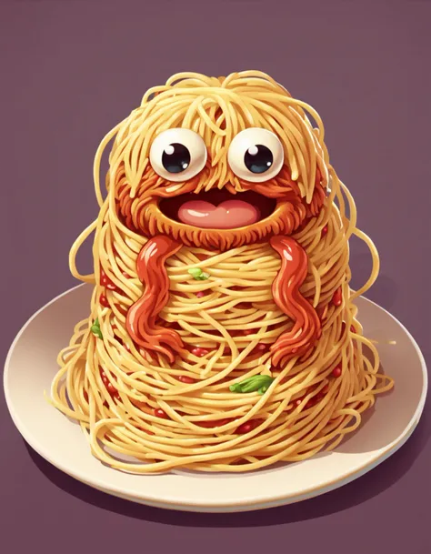 fooico <lora:FoodIcons:0.8>, an adorable spaghetti monster, 8k, game icon, professional, high quality, super cute, kawaii, 8k, adorable