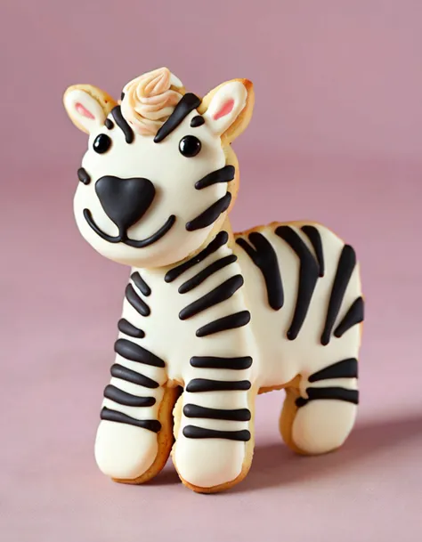 <lora:FoodIcons:0.5> fooico, super adorable zebra cookie