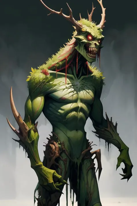 <lora:StyleSwamp:1>
Style_SM, solo, no humans, colored skin, claws, teeth, simple background, monster, green skin, 1boy, male focus, full body, standing, wetland,
masterpiece, best quality, upper body, portrait, Style-SwampMagic