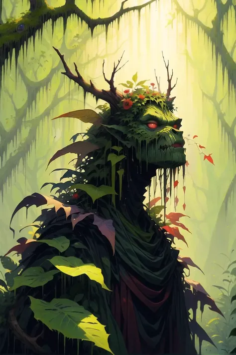 <lora:StyleSwamp:1>
Style_SM, no humans, monster, green theme, red eyes, outdoors, tree, forest, plant, leaf, nature
masterpiece, best quality, upper body, portrait, Style-SwampMagic