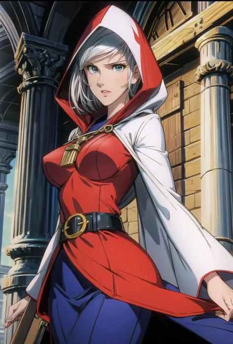 <lora:add_detail:1> <lora:GoodHands-vanilla:1>, pt2, robin, robe, hood down, belt, tactician, white hair, 1girl <lora:LupinPart2Style:1>