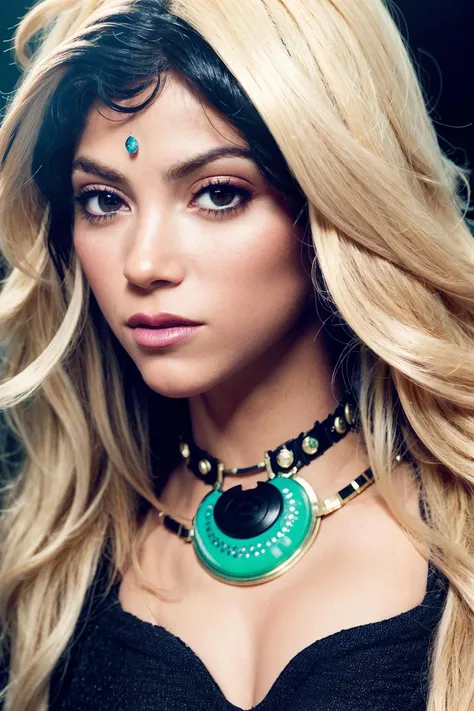 <lora:Shakira:0.85> Close-up face, neo-futurism, fantasy style, beautiful girl, web and smoke, long curls, aesthetic figure, fabulous, magical, marbled skin, plump lips, pretty face, focus on eyes, light lumen, neon, 16k, 3d, hyperrealism, photorealism