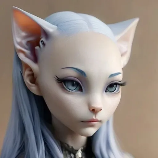 (sphynxcatgirl:1.3) with long blue hair , no human ears, masterpiece,best quality, ultra realistic,32k,RAW photo,detail skin, 8k uhd, dslr,high quality, film grain  <lora:sphynxcatgirl_SDXL:0.7>