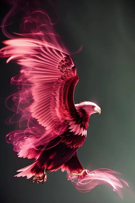 a flying eagle made of crimson fire smoke <lora:Smoke:0.8>,