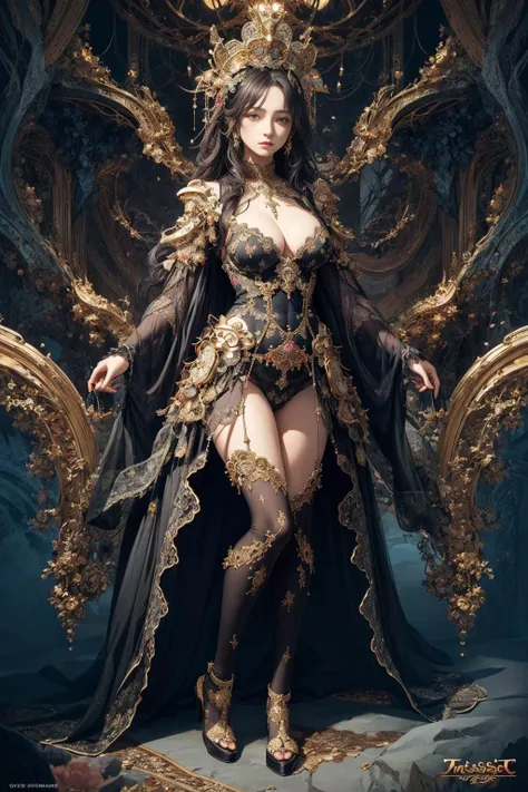 (masterpiece, top quality, best quality, official art, beautiful and aesthetic:1.2), (1girl), full body,extreme detailed,(fractal art:1.3),colorful,highest detailed