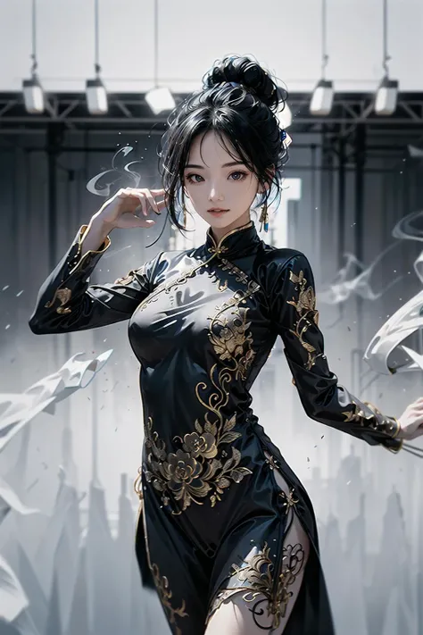 (Dance:1.4), (RAW photo, best quality), (realistic, photo-realistic:1.3), extremely delicate and beautiful, Amazing, finely detail, masterpiece, ultra-detailed, highres, (best illustration), (best shadow), intricate, (blurry:1.4), sharp focus, volumetric fog, 8k UHD, DSLR, high quality, (film grain:1.4), Fujifilm XT3, ouka_studio, (cowboy:1.4),
cheongsam, chinese_clothes, outskirts, tanono, inkblot, Dance in the air, Grinding mark, brush_stroke, smoke, <lora:Smoke:0.5>, <lora:cyberhanfu_20230617014620:0.5> cyberhanfu, <lora:WuMo2:0.5>,