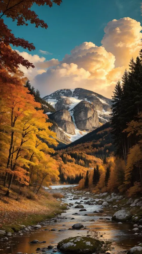 a profestional picutre of Bavarian Forest, Germany: The Bavarian Forest ignites with the fiery brilliance of autumn, where the dense woodland of pine and deciduous trees becomes a canvas of amber and russet tones. Quaint villages peek through the foliage, and the forest floor rustles beneath the fallen leaves, creating a symphony of autumn whispers. ,
wide angle, landscape ,
photorealism,unreal 5 daz, extremely detailed ,((ultrasharp)),((masterpiece)),((best quality)),((ultradetailed)),((intricated details)), extremaly detailed background, <lora:add_detail:0.7> ultra realistic,32k,RAW photo, 8k ,dslr,soft lighting,high quality,film grain, beautiful and aesthetic,extremely detailed, natural shadows,