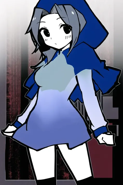 1girl,solo,
<lora:flour_V10:1>,flour \(cookie\),blue hoodie,blue capelet,(black eyes),Intake bungs,forehead,
Clerk in a candy store,detailed background