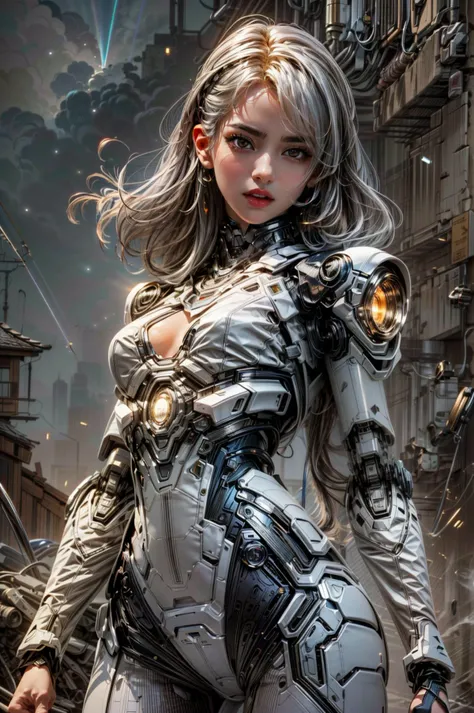 <(best quality, extremery best quality, masterpiece:1.4), (realistic, intricate details:1.4), (photorealistic:1.4), (extremely intricate:1.4), highres, ultra highres, ultra detailed, ultra-detailed, absurdres, incredibly absurdres, extremely detailed, high quality, high resolution, hyperrealistic, ultra-realistic, hyper-detailed, top quality, best, fine detail, massive detail, Highly detailed, extreme detailed, highest detailed, high-res, absolutely resolution, reflection, (refraction:1.4), (hyperrealism:1.4), ultra realistic details, highly intricate details, insane details>, BREAK, (1girl:1.3), solo, looking at viewer, (young cute beautiful 18-year-old girl:1.4), 3d face, (hand of Guido Daniele:1.4), beautiful girl, Beautiful face, pretty, girlface, kpop idol, supermodel, stunning innocent symmetry face, perfect body, medium breast, slim waist, slim legs, (high detailed skin:1.5), glowing eyes, goddess, natural skin texture, shiny skin, White skin, Beautiful detailed face, detailed face, real skin texture, cute delicate face, finely detailed face, golden ratio, golden ratio face, expressive eyes, perfect face, perfect skin, flawless face, clear face, shiny hair, pale skin, Proper body proportion, perfect anatomy, realistic skin texture, luscious lips, glossy lips, natural makeup, beautiful bright pupils, slender figure, intricate eyes, detailed pupils, detailed face and eyes, longeyelashes, blush, good hand, perfect hands, pretty face, beautiful female bodies, finely detailed skin, oily shiny skin, clean facial features, an extremely delicate and beautiful, cute & girly, beautiful detailed eyes, stars in the eyes, detailed simmetric eyes, perfect smooth skin texture, BREAK, (((((brilliant colors, (silver cloth, mecha hands, (holding big gun), silver mecha bodysuit, high cut bodysuit, moon surface, mecha arms, mecha jiont, sexy, slim, (white mecha), mecha leggings, Tangled wires, messy data cables, circuit console, in the style of energetic movement, low-angle, liquid metal inspired, long hair, gray hair:1.4), (Futuristic cyberpunk cityscape bathed in neon lights, a lone full mech tech robot), (dramatic, gritty, intense:1.4), (depth of field:1.7), slow-motion action sequences, surreal details, charging forward, (light anger:1.4), ( absurdly long hair:1.5), ((The girl looked disgusted)), (long legs:1.3), A shot with tension, (Visual impact, giving the poster a dynamic and visually striking appearance:1.2), impactful picture, (joshua middleton comic cover art, hypermaximalist, instagram contest winner, fashion color scheme, trending on cgsociety, playful illustrations, imaginative overlays, artistic fusion, fantastical scenes, evocative narratives, striking visuals:1.3), (Glowing ambiance, enchanting radiance, luminous lighting, ethereal atmosphere, mesmerizing glow, evocative hues, captivating coloration, dramatic lighting, enchanting aura:1.2), (moon, melanchonic soft light, photorealistic faces, moody lighting:1.4), (night, Night time, moon light, Golden Hour, sky, landscape, stars, starry, galaxy sky, milky way, night sky full of stars:1.2), (braids, floating hair, rock, bloom, bloom effect, random patterns, energetic movement, bold colors, dynamic texture, spontaneous creativity:1.2), (blush, Pink lips, Pink lip colour, flat bangs:1.4), (long_hair, outdoors:1.3), (breeze, dust is drifting, ethereal, scenery, nature, mysterious background, fog, wind:1.2), (iridescent colors, Iridescence, mysterious, fantasy background, fantasy, open mouth:1.2), (Luminescent Particles:1.3), (fullbody:1.2), (eye focus, face focus, character focus, close-up face:1.2), (dutch angle, cowboy shot:1.3), colorful refraction)))), BREAK, <hyper realistic DSLR photo, Nikon D5, cinematic portrait, portrait, ultra sharp, analog film photography, film emulation, bokeh, blurry noise background, watercolor, available light, detailed light, volumetric fog, beautiful lighting, Rembrandt lighting, Cinematic, pixel art, game art, key visual, surreal, PBR Texturing, Anisotropic Filtering, Maximum Clarity And Sharpness, Albedo And Specular Maps, Multi-Layered Textures, Surface Shading, Sub-Pixel Convolution, Sub-Pixel Convolution, Accurate Simulation Of Light-Material Interaction, blurry foreground, broad light, volumetric light effect, matte painting, perfectly defined features, volumetric lighting, Tone Mapping, Lumen Reflections, Global illumination, Ray Tracing, Screen Space Global Illumination, Accent Lighting, 32k, Natural Lighting, volumetric, cinematic masterpiece, Rule of thirds, high dynamic range, Multi-exposure HDR capture, cinematic render, game cg cinematic, atmospheric perspective, movie scene, epic dynamic frame, motion blur, ((cinematic look, Film look)), rim light, 4k textures, adobe lightroom, photolab, hyperdetailed, exposure blend, professional color grading, professional color correction, aerial perspective, particles and dust in beams of light, cinematic scene, dynamic lighting, sharp details, lomography, soft focus, light leaks, bold hues, atmospheric depth, (explosive light and shadow:1.2), aesthetics, intricate designs, ultra realistic digital art, (zentangle, mandala, tangle, entangle), (fractal art), elegant, vivid colours, floating particles, particles, epic, (ink drawing, oil painting detailed), RAW, huge filesize, extremery detailed CG, Photo, 8k uhd, cinematic atmosphere, trending on artstation, award-winning glamour photograph, highly detailed photo, official art, beautiful and aesthetic, unity 8k wallpaper, beautiful, highly detailed CG illustration, best illustration, intricate, Amazing, emotional, analog, painting, digital painting, concept art, Oil Painting, illustration, Classical art, Renaissance, Romanticism, Neoclassicism, Color Palette, depth and contrast, Vibrant colors, saturated, rich saturation, color harmony, vivid palette, concept-art, design style, detail character, concept render, colorful, analog photography, dreamy atmosphere, specular highlights, atmospheric lighting, (dynamic angle, dynamic pose :1.3), (shiny, clothes reflecting light, lens flare, bloom effect, light particle, lens glare:1.3), realistic light, realistic lighting, cinematic light, (cinematic lighting), light in the face, soft lighting, saturated colors, detailed background, sharp focus, 8k high definition, perspective, Master Composition, roughness, post-processing, soft shadows, realistic shadows, ambient occlusion, ray-tracing, subsurface scattering, photon mapping, physically-based rendering, octane rendering, unreal engine 5, ue5 rendering, Adobe After FX, dslr, RTX, Best character details, radiosity, sharp, antialiased, RAW photo, HDR, 8k, 4k, (((Photographed by Roger Deakins, using a RED Monstro 8K VV camera and a series of high-end lenses))), ((Hasselblad photography)), (film grain:1.4), Kodak portra 400, ((Fujifilm X-T5)), professional photograph, caustics, Broad lighting, diffuse lighting, rim lighting, two tone lighting, textile details, visible pores, high resolution scan, professionally color graded, photographic reality, automatic white balance, best lighting, detailed shadow, high contrast, strong light and shadow>, (PureErosFace_V1:0.3), (ulzzang-6500:0.7), <lora:epiNoiseoffset_v3:2>, <lora:add_detail:0.7>, <lora:hipoly_3dcg_v7-epoch-000012:0.7>, (kbxll:0.7), <lora:more_details:0.7>, <lora:white mecha v1:0.8>