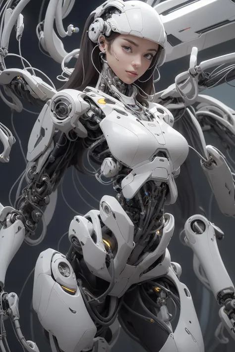 beautiful mechanical creatures, precision instruments, machines, machine parts, shining LED eyes, wire cables, (ultra detailed, absolutely resolution, best quality:1.3), 2.5D, delicate and dynamic, artistic photography, hyper realistic, graphic CG digital art