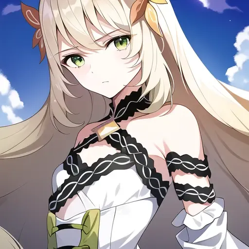 celine_engage, ((masterpiece)),(((bestquality))),((ultra-detailed)),((illustration)),((disheveledhair)),((frills)),(1girl),(solo),dynamicangle,bigtopsleeves,floating,beautifuldetailedsky,onbeautifuldetailedwater,beautifuldetailedeyes,overexposure,(fist),expressionless,sidebluntbangs,hairsbetweeneyes,ribbons,bowties,buttons,bareshoulders,(((smallbreast))),detailedwetclothes,blankstare,pleatedskirt,flowers