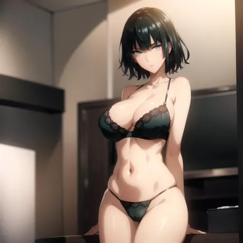 (Best Quality, Masterpiece),sexy mommy, erotic, 18+, nsfw, 1girl, 30 years old, Contempt, pride, hourglass figure, high heels, micro bikini, beautiful food, text, diagrams, advertisements, magazine title, short black hair,green detailed sparkling eyes,