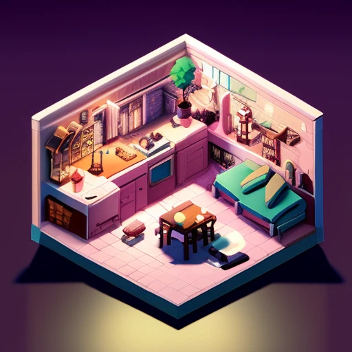 IsometricFuture, Anime Style School, isometric cutaway, night sky, city view, Depth of Field, Full-HD, Rim Lighting, Vibrant Sharp Cinematic Lighting, Shadows, Chromatic Aberration, art by artgerm, greg rutowski, square enix, unreal engine 5, FXAA, IsometricFuture