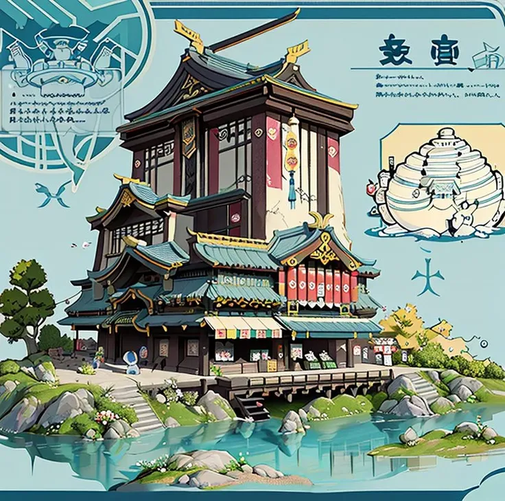 best quality,highly detailed,masterpiece,ultra-detailed,illustration,yishuhui, architecture, no_humans, solo,Chinese style, flower, outdoors, water, tree, plant, building, scenery, lantern, stairs, architecture, east_asian_architecture,, pond,<lora:yishuhui_V1-000007:1>