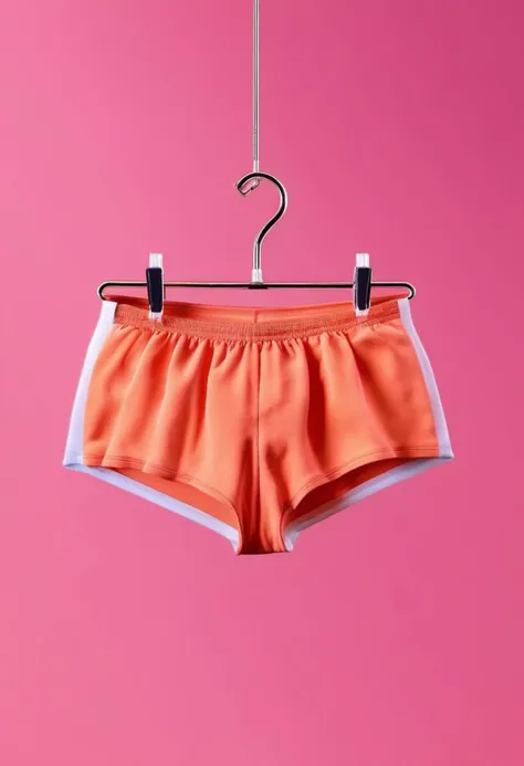 a close up of a fitness panties hanging on a hanger, isolated background, studio lighting, product photography, professional, sharp focus,