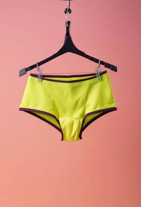 a close up of a fitness panties hanging on a hanger, isolated background, studio lighting, product photography, professional, sharp focus,