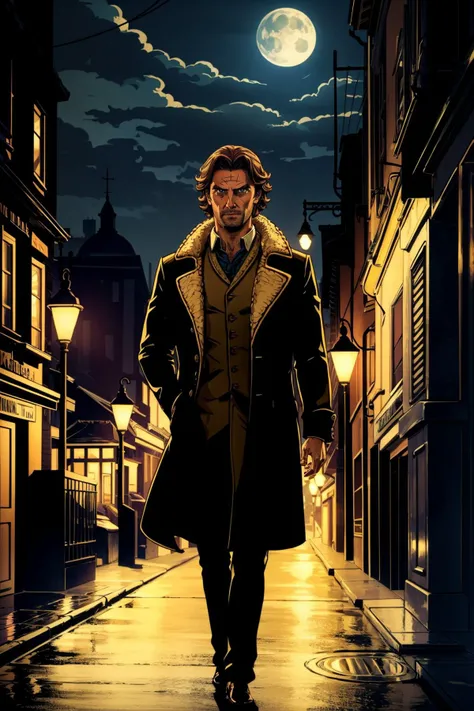 <lora:bigby-07a:0.6>, bigbyTWAS_soul3142, as sherlock holmes, night,