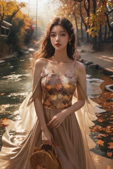 (fashion magazine cover:1.2),(full-size photograph:1.2),(a beautiful and delicate girl:1.2),gorgeous formal attire,(fashion design:1.1),a tender and watery gaze,elegant,
((Dadaism)),(creek:1.2),(free wind:1.1),(mist:1.1),warm and delicate sunshine,<lora:maple leafðå¶è½ç°å¢_v1.0:0.77>,(ð:1.1),