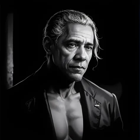 BO, (style-swirlmagic:0.8), solo, upper body, looking away, detailed background, detailed face, (victorian theme:1.1), false confidence, investigator of the unknown, gloves, dark color scheme, ancient apocalyptic prophecy,,psychological struggle, antique glyphs, shadowy tendrils in background, low light, early 20th century mysterious Lovecraftian atmosphere, realistic:1.3<lora:BO:0.75>, bare-chested