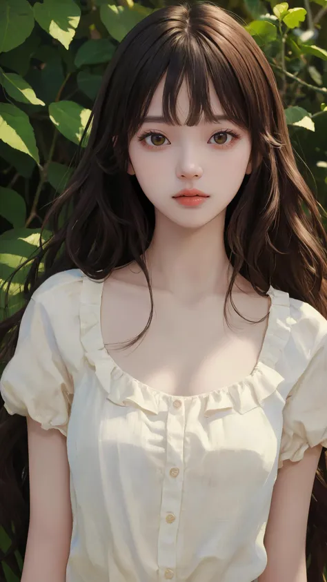 (masterpiece:1.4), (best quality:1.4), (absurdres:1.4), (looking at viewer:1.2), (alive skin), (shiny skin), (very long hair), (bangs), (natural wavy), (lady), (outdoors), upper body,