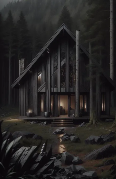 <lora:BatmanCore:1> BatmanCore, a rustic cabin in a forest clearing, lit by fireflies, (Masterpiece:1.3) (best quality:1.2) (high quality:1.1)
