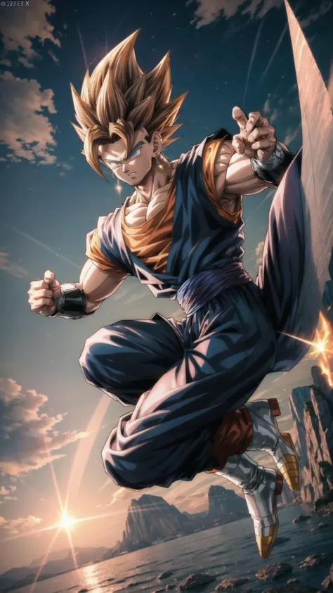 <lora:falling-wasabiya:0.8> (falling, in air:1.25), clouds, full body, legs up, BREAK, <lora:db_vegetto:0.8> vegetto, 1boy, spiked hair, jewelry, earrings, super saiyan 4, masterpiece, best quality, extremely detailed, highly quality, 4k, sharp focus, professional, sharp focus, award winning, cinematic lighting, octane render, unreal engine, volumetrics dtx, Wallpaper,