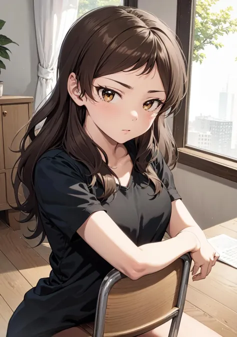 masterpiece, best quality, ultra-detailed,
shiho kitazawa, brown eyes, brown hair, <lora:shiho_kitazawa_v1:1> straddling chair, office, <lora:Concept_StraddlingChair-Front_1.1:1>