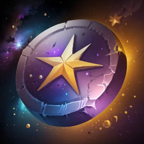 ((masterpiece,best quality)), <lora:FantasyIcons_Coins:0.8>, purple coin, glowing, star symbol, space, stars, planets, cosmos, nebula, shiny metal