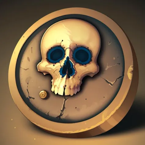 ((masterpiece,best quality)), absurdres, <lora:FantasyIcons_Coins:0.8>, skull coin,