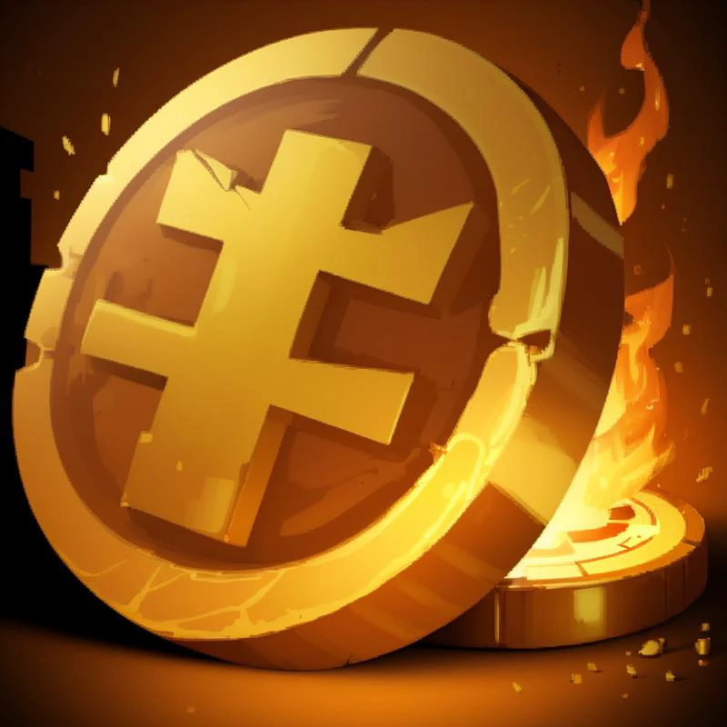 ((masterpiece,best quality)), <lora:FantasyIcons_Coins:0.8>, red coin, glowing, fire symbol,, shiny metal