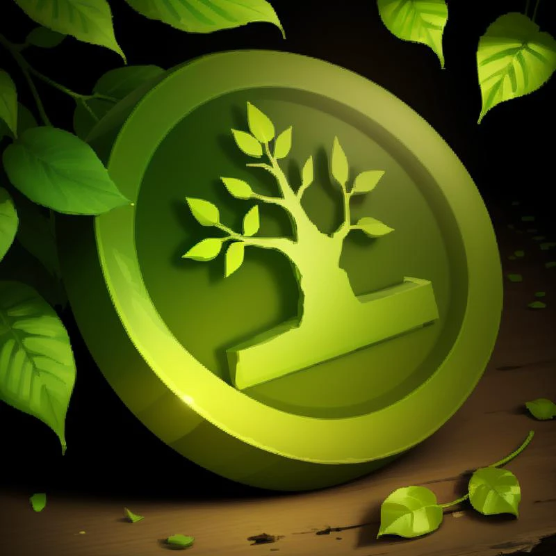 ((masterpiece,best quality)), <lora:FantasyIcons_Coins:0.8>, green coin, glowing, nature, tree symbol, leaves, ivy, shiny metal