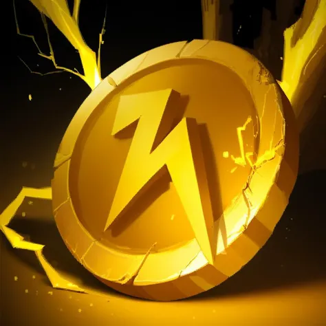 ((masterpiece,best quality)), <lora:FantasyIcons_Coins:0.8>, yellow coin, glowing, lightning symbol, sparks, electricity, arch lightning, shiny metal