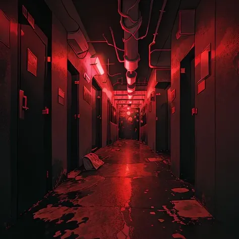 (high quality, high details), (redlyyy_lora), hallway, city, dirty, <lora:redlu_lora:1>