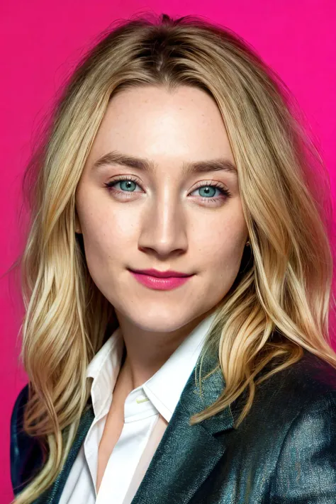 saoirse ronan, long blonde hair, wavy hair, business suit, portrait, makeup, lipstick, smile,
highly detailed, 8k, realistic, high-quality, white background, bright,
<lora:Saoirse_Ronan:0.8>