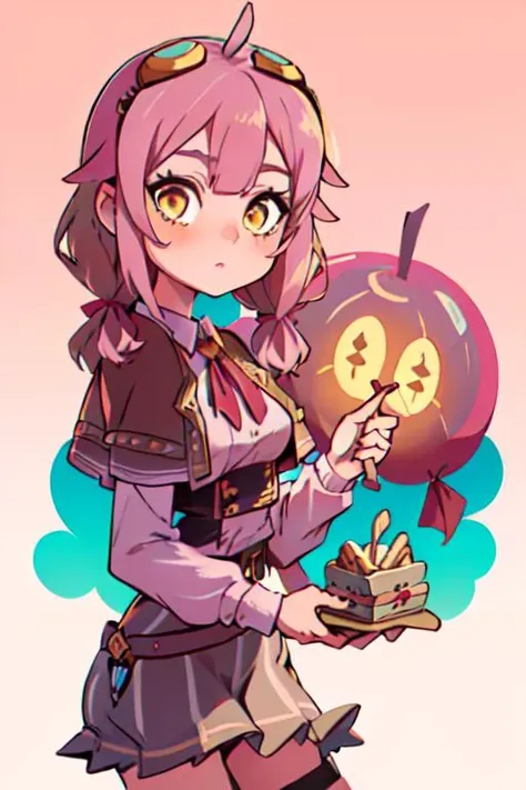 (((picture-perfect))) (((ace_taffy_v2, yellow eyes, pink hair, brown capelet))) <lora:ace_taffy_v2-000012:1>
