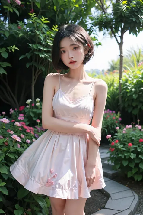 ((Top image quality、8k、masterpiece:1.3))、Realistic high-quality photos、top-quality、girl cute-fine face、13 years old beautiful Japan girl、Photo of slim little girl model、Beautiful girl model、young japanese girl、Young cute face、japanaese girl、13-year-old female model、beautiful model girl、The innocent look of the girl next door、lovely delicate face、Brown hair、Beautiful brown eyes、Tear bag、drooing eyes、Young body、(Brown hairs), (Full body shot), ((Silk Hot Pink Color Dress:1.3)), ((tight fit dresses)), ((laced dress)), (Looking at Viewer:1.3) opened breast, Very slim, medium breasts, backtrack, (Back shot), ass forcus, Before the eyebrows,(Tight Dress), thick thighs