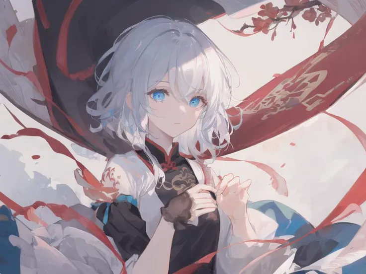 art by Cornflower, dreamy,((masterpiece)),((best quality)),(ultra-detailed),(illustration),((an extremely delicate and beautiful)),(dynamic angle),chinese dragon,china,1girl,yahe,(beautiful detailed eyes),upper body,messy floating hair,disheveled hair,focus,perfect hands, <lora:yanhe-000012:1>