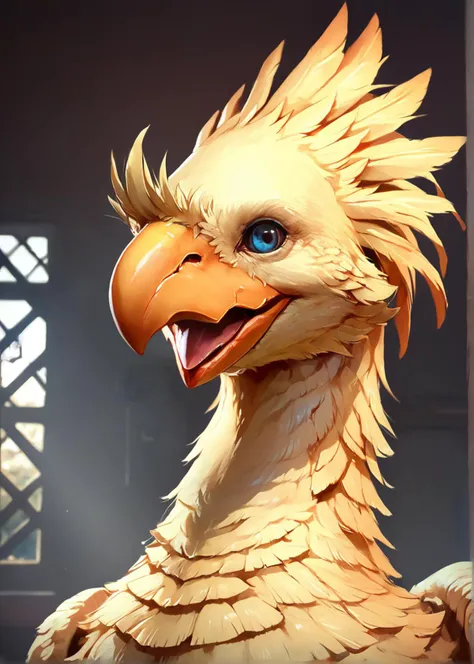 source_realistic, realistic, photo, (score_9, score_8_up, score_7_up,  zPDXL), chocobo <lora:chocobo_(ponyxl):1>, no humans, upper body,