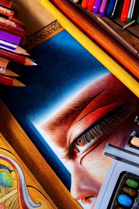 <lora:dbmn_v2:1>
masterpiece, best cinematic quality, photorealistic highly detailed 8k raw illustration, volumetric lighting and shadows
hiperrealistic drawing Style, Senior, Slinky, Russian, Deep blue eyes, Stretched Ears, Straight Nose, Protruding Jaw, Uneven Cheeks, Sloping Forehead, Oval face shape, Pronounced Glutes, Birthmarks, Salt and Pepper Pompadour hair, Annoyance, (dbman style:1.2:0.5), hand-drawn, traditional media, intricate details, looking at viewer, (camp background)