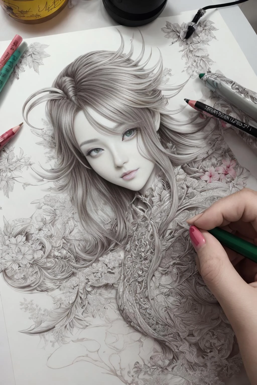 <lora:dibman_v1:0.8>
masterpiece, best quality, intricate details, highly detailed animation, anime, hand-drawn art, Real-Time Ray Tracing lighting, volumetric lighting, volumetric shadows, 8k-perfect-octane
1boy, dibman, hand-drawn, nail polish, signature, traditional media , pencils
winter with A tropical environment with a party atmosphere and a lot of wealth behind