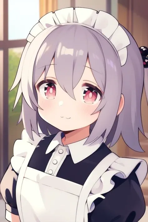 <lora:Senkawa_Minato:0.8>, ãSenkawaMinato,  hair ornament, maid, apron, short sleeves, dress, maid headdress,  blush, puffy sleeves, puffy short sleeves, closed mouth, hairclip, frills, collared dress, bangs, 
 enmaided, frilled apron,  maid apron, hair between eyes, genderswap, crossdressing, hair bobbles, one side up, comic, looking at viewer, hand up, genderswap (mtf), frilled dress, alternate costume, standing, indoors
masterpiece, high quality, very_high_resolution, large_filesize, full color,
