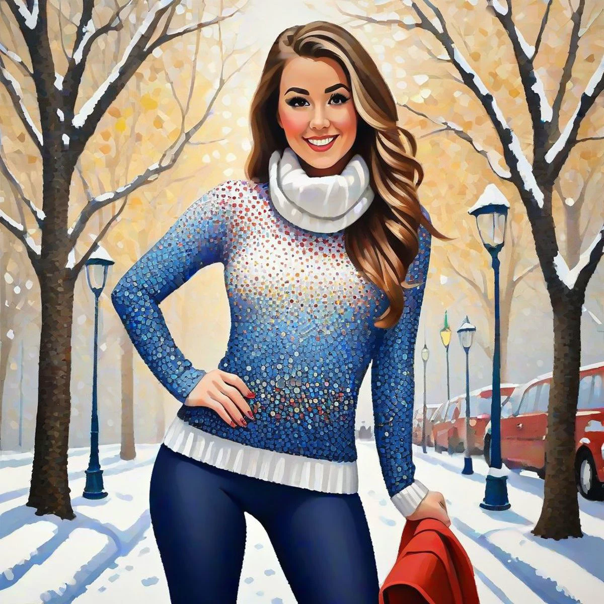 pointilist painting, abstract, pointilism, cute student, tight leggings, late winter, university, <lora:LeParc_AI_LoRA_XL_v2.0-000010:1.00>,
<lora:CuteLora:1.00>,