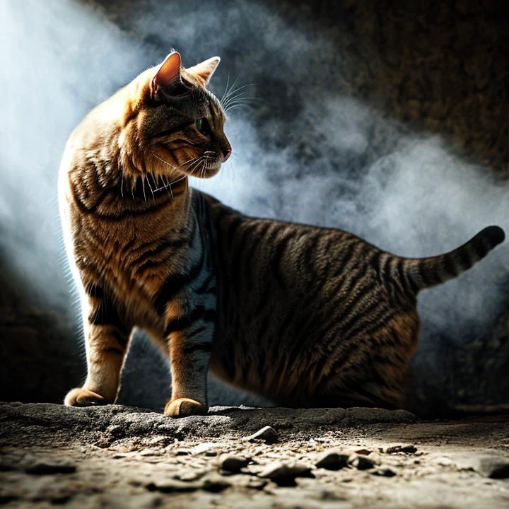 (orange cat),Volumetric Lighting,Cinematic Lighting,medium_shot,
