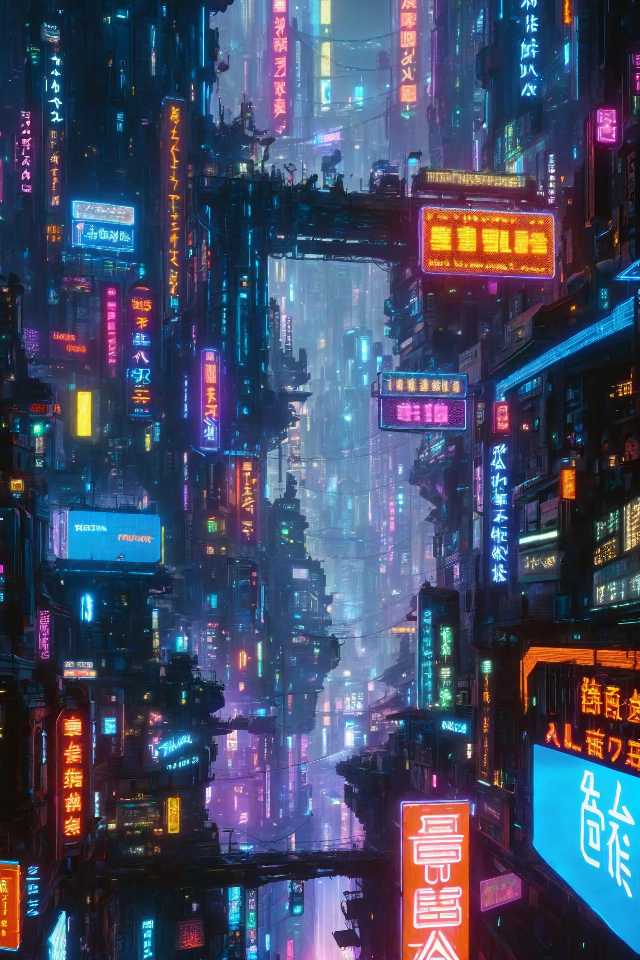 skyline of a sprawling city on a junkworld, cyberpunk, night, neon signs, spotlights, hologram,<lora:EnvyJunkworldXL01:0.8> <lora:add-detail-xl:1> misc <lora:CyberPunkAIp:1> cyberpukai <lora:EnvyRetroDreamXL01:1>, (masterpiece:1.2), best quality, (hyperdetailed, highest detailed:1.2), high resolution textures, <lora:EnvyBetterHiresFixXL01:1>